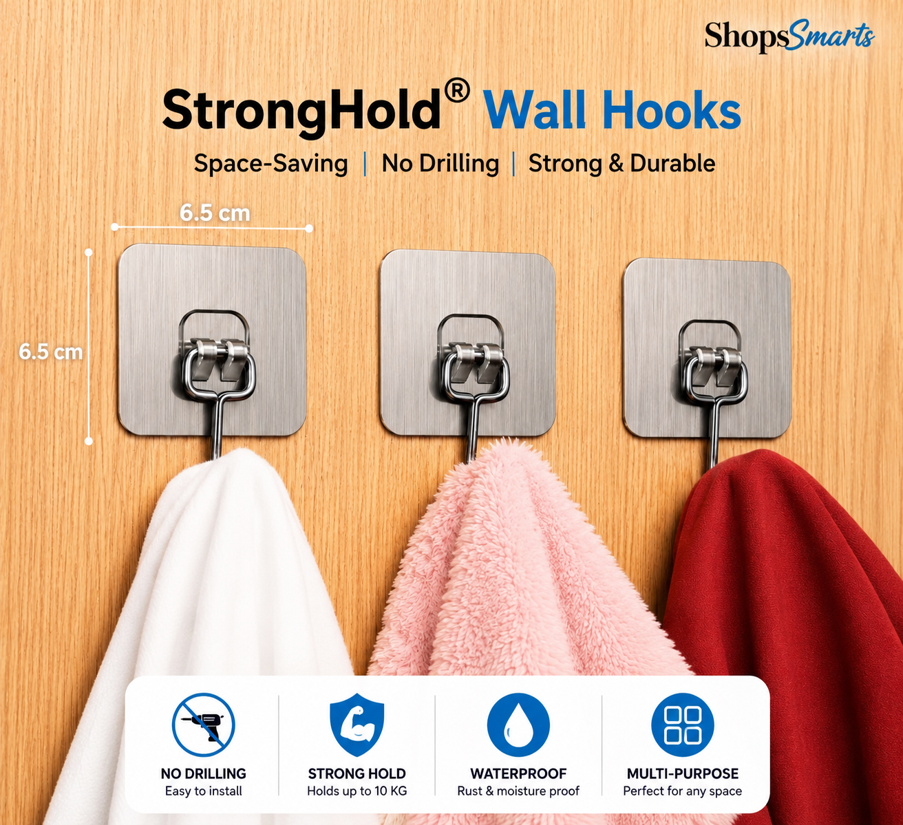 StrongHold Wall Hooks (Buy 10 Get 10 Free)